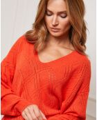 Pull Chola en Cachemire mélangé orange