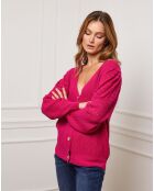 Gilet Cuvillier en Cachemire mélangé fuchsia