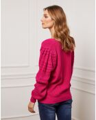 Gilet Cuvillier en Cachemire mélangé fuchsia