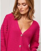 Gilet Cuvillier en Cachemire mélangé fuchsia