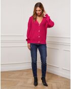 Gilet Cuvillier en Cachemire mélangé fuchsia