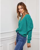 Gilet Cuvillier en Cachemire mélangé vert