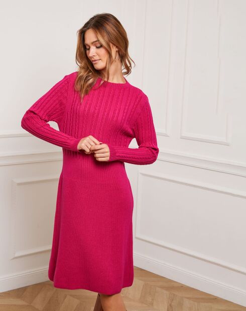 Robe Fanola en Maille mélangée fuchsia