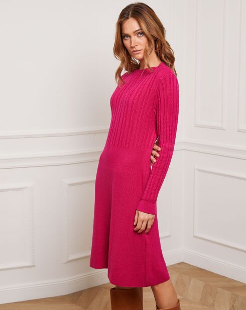 Robe Fanola en Maille mélangée fuchsia