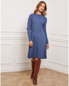 Robe Fanola en Maille mélangée indigo