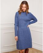 Robe Fanola en Maille mélangée indigo