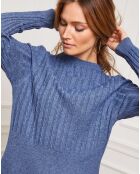 Robe Fanola en Maille mélangée indigo