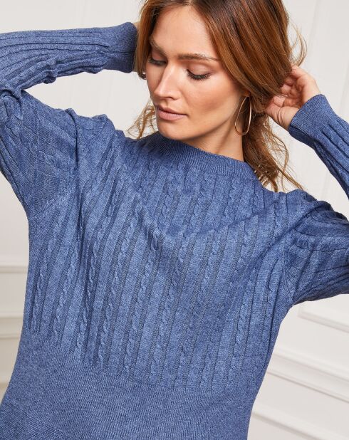 Robe Fanola en Maille mélangée indigo