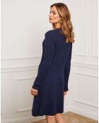 Robe Fanola en Maille mélangée marine