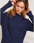 Robe Fanola en Maille mélangée marine