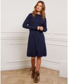 Robe Fanola en Maille mélangée marine