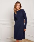 Robe Fanola en Maille mélangée marine