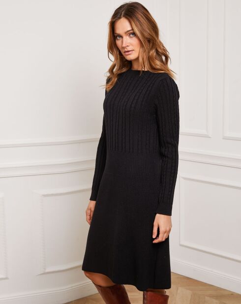 Robe Fanola en Maille mélangée noir