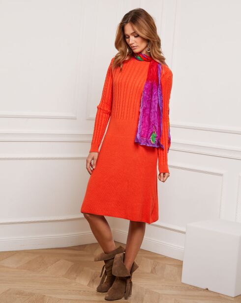 Robe Fanola en Maille mélangée orange