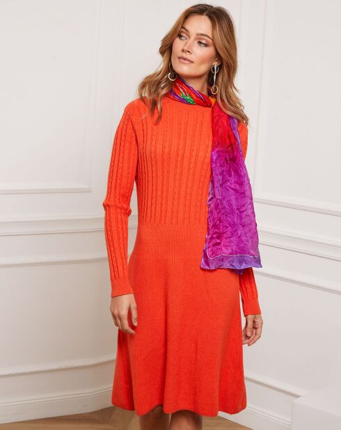 Robe Fanola en Maille mélangée orange