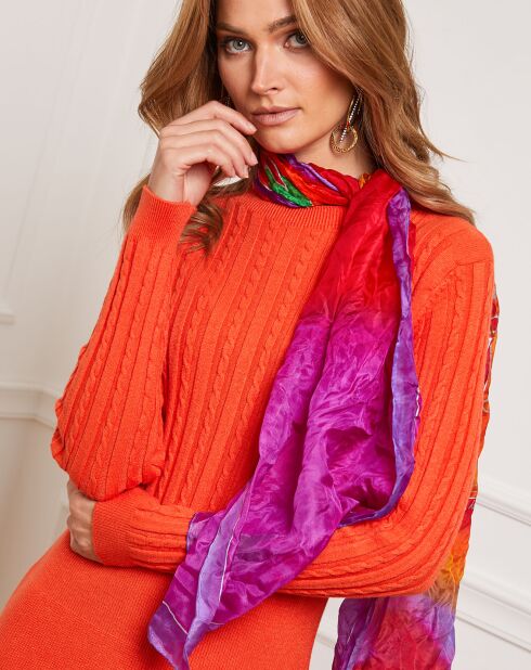 Robe Fanola en Maille mélangée orange