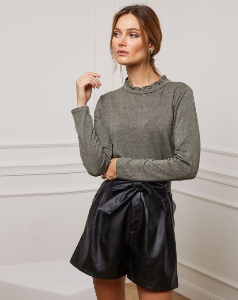 Pull Funel en Maille mélangée kaki