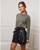 Pull Funel en Maille mélangée kaki