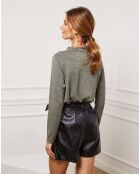 Pull Funel en Maille mélangée kaki