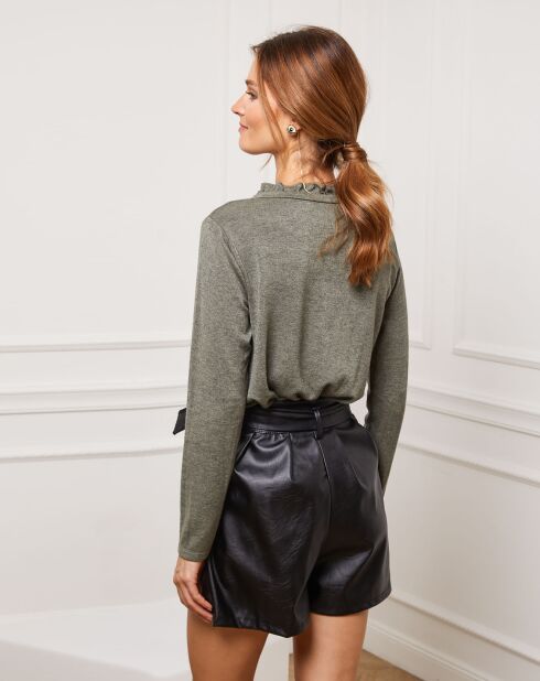 Pull Funel en Maille mélangée kaki