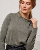 Pull Funel en Maille mélangée kaki