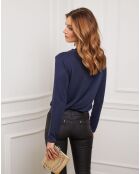 Pull Funel en Maille mélangée marine