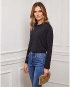 Pull Funel en Maille mélangée noir