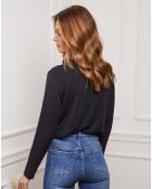 Pull Funel en Maille mélangée noir