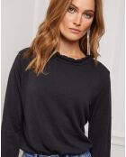 Pull Funel en Maille mélangée noir
