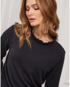 Pull Funel en Maille mélangée noir