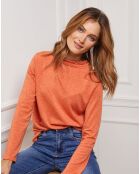 Pull Funel en Maille mélangée orange