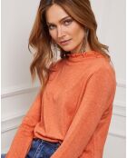 Pull Funel en Maille mélangée orange