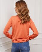 Pull Funel en Maille mélangée orange