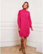 Jurk van kasjmiermix in fuchsia van Landreau
