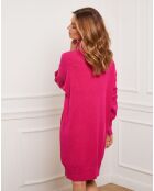 Jurk van kasjmiermix in fuchsia van Landreau