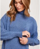 Indigo jurk van kasjmiermix van Landreau