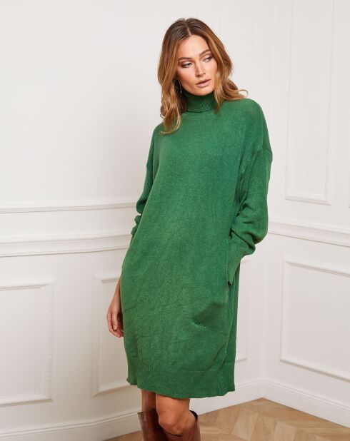 Grünes Kleid aus einer Kaschmirmischung Landreau