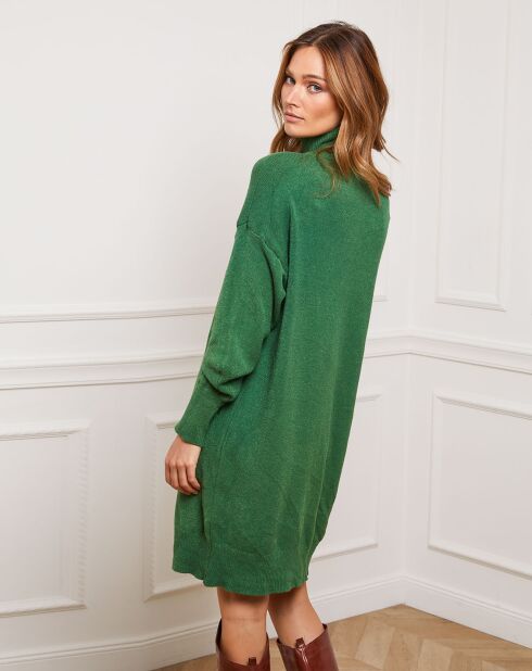 Grünes Kleid aus einer Kaschmirmischung Landreau
