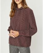 Chemise fluide col lavallière Gemma marron