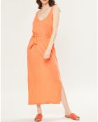 Robe longue 100% Lin Nana orange