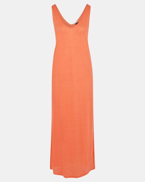 Robe longue 100% Lin Nana orange