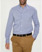 Chemise ajustée imprimée Preppy bleue