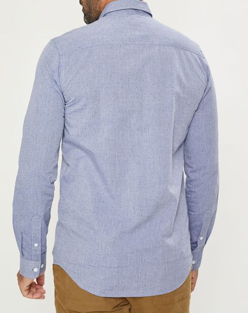 Chemise ajustée imprimée Preppy bleue