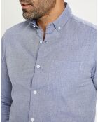 Chemise ajustée imprimée Preppy bleue