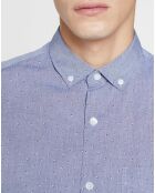 Chemise ajustée imprimée Preppy bleue