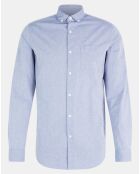 Chemise ajustée imprimée Preppy bleue