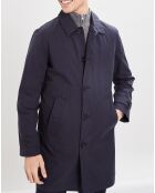 Manteau doublure amovible imprimé bleu marine