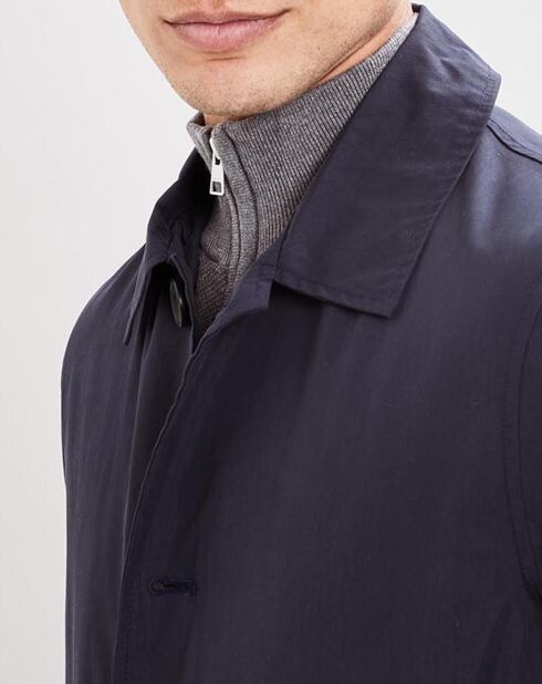 Manteau doublure amovible imprimé bleu marine