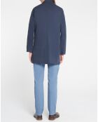 Manteau doublure amovible imprimé bleu marine