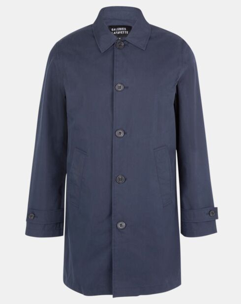 Manteau doublure amovible imprimé bleu marine